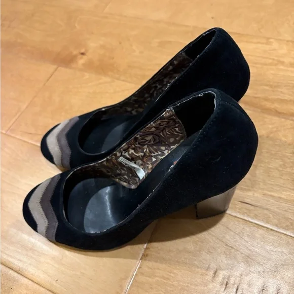 Missoni Target suede block heel pump shoe black sz 7.5 - Picture 3 of 8